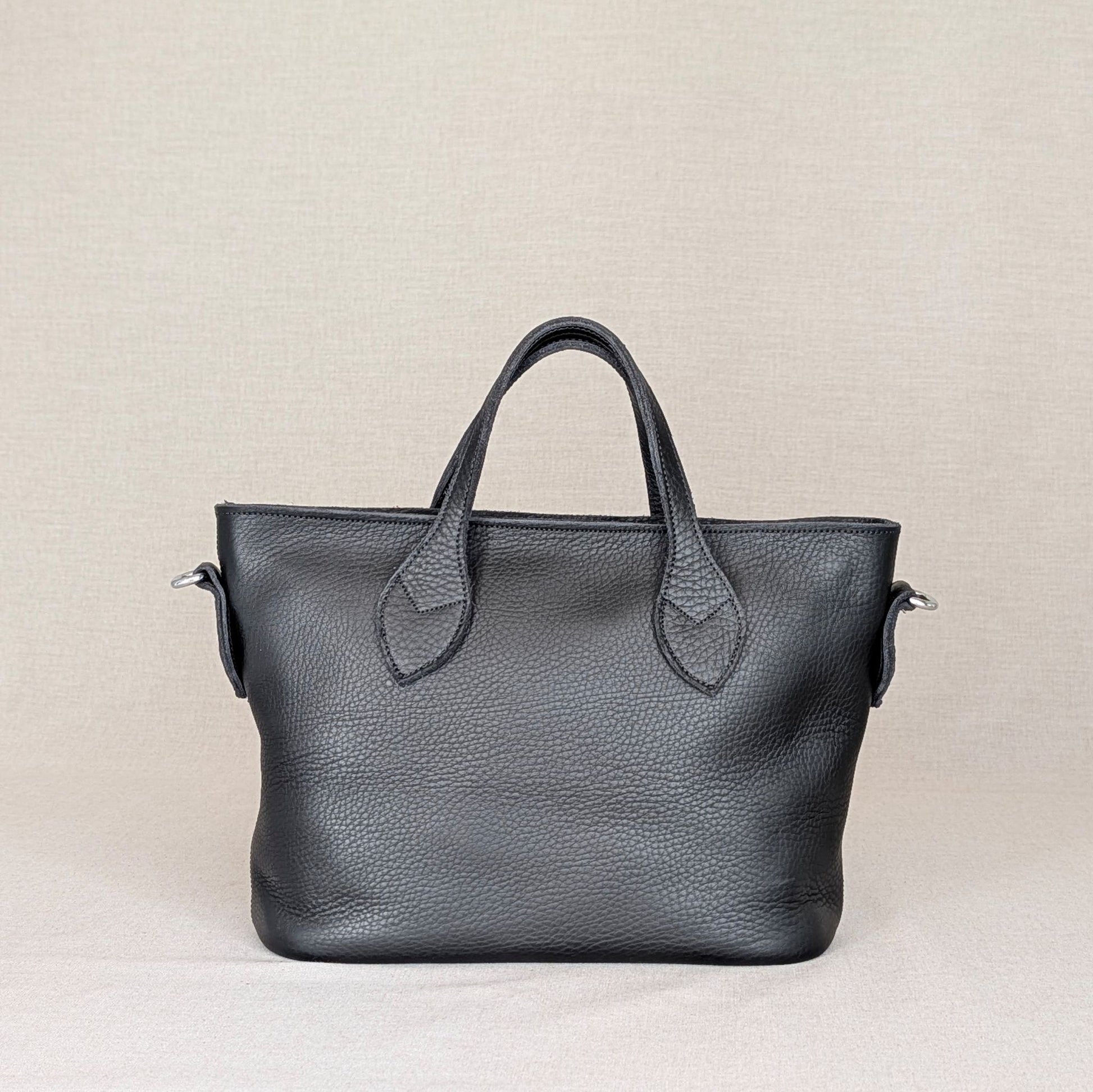 apazo Pequeño de piel artesanal Belice — bolso de diario con asas y bandolera —COLOR NEGRO